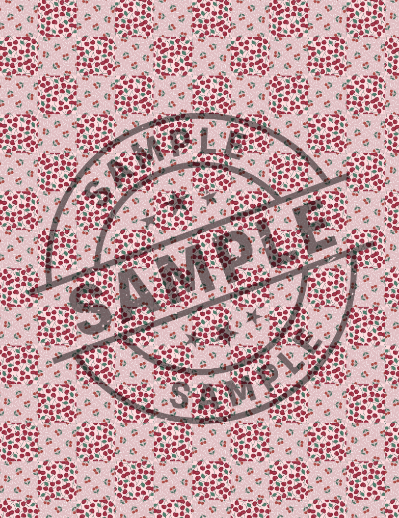 Water Soluble Polymer Clay Transfer - CHERRIES CHECKED