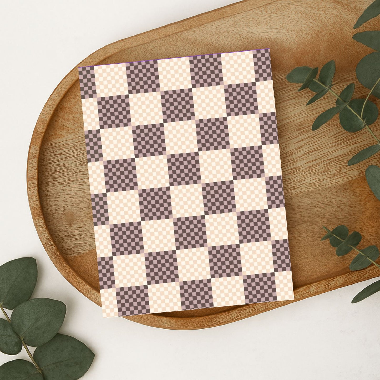 Water Soluble Polymer Clay Transfer - NUETRAL CHECKERED