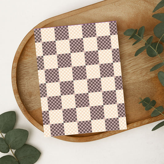 Water Soluble Polymer Clay Transfer - NUETRAL CHECKERED