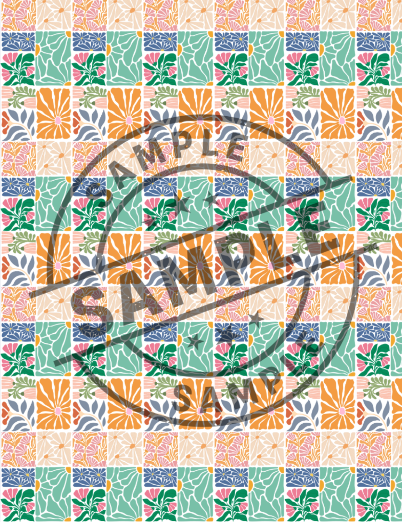 Water Soluble Polymer Clay Transfer - BOHO SHERBERT FLORAL